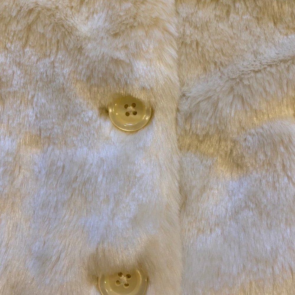 BABY GAP OFF WHITE FAUX FUR COAT - Picture 3 of 6
